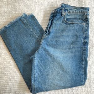 Loft jeans - “the straight crop” raw edge hem at bottom of jean.
